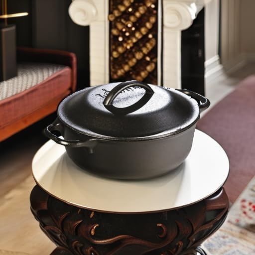Lodge Cast Iron Dutch Oven - Loop Handle Cooking Vessel - Even Heat Retention - Oven-Safe, Versatile Pot - 2 Quart