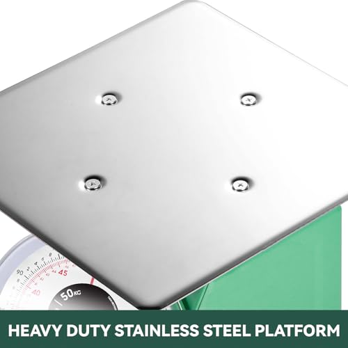 Tada 110-LBS Heavy Duty Portion-Control Mechanical Kitchen and Food Scale Industrial Dial Scale with Stainless Steel Platform