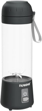 Nuwave Portable Blender with USB-C Rechargeable, 6-Blade for Crushing Ice, BPA Free 18 Oz Jar, Smoothies Blender for Travel, Office and Sports, Obsidian Gray