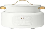 10-in-1 Electric Multi-Cooker, 6-quart, digital display, 10 cooking functions, non-stick pot, easy one-touch control (White Icing)