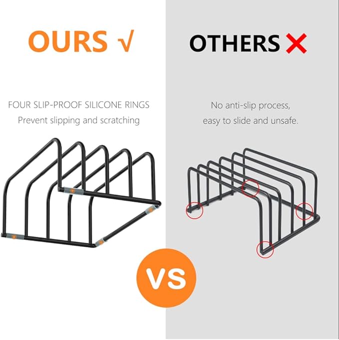 Cutting Board Storage Rack, Compact Cutting Board Organizer, Chopping Board Storage Stand Rack, Bakeware & Cookie Pan Sheets Organizer (1.0 Inch Width Slots)