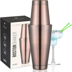 ETENS Boston Cocktail Shaker Antique Copper, Cocktail Shaker Tins Weighted, Bar Shaker Set Bartender Shakers for Bartending - Martini Shaker Stainless Steel Drink Mixer | Bar Tools Metal Shaking Tin