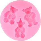 Bear Silicone Mold Valentine’s Day Fondant Molds Cute Bear Chocolate Fondant Mold for Chocolate Candy Gum Paste Cupcake Topper Polymer Clay Cake Decorating Set of 4