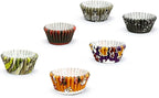 qiqee Halloween Cupcake Liners Mini Muffin Liners for Halloween 300-Count 6 Original Design No Smell, Food Grade Baking Cups Paper(Small Size)