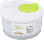 Salad Spinner, 3L Multipurpose Lettuce Spinner Vegetable Washer with Bowl Colander Basket and Easy Grip Handle for Veggie Fruit Drying, White