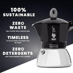 Bialetti - Moka Induction, Moka Pot, Suitable for all Types of Hobs, 2 Cups Espresso (2.8 Oz), 90 milliliters,Black