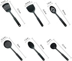 6pcs/set Black Kitchen Utensils Set Non-stick Kitchenware Cooking Tools Spoon Soup Ladle Spatula Shovel Tools Gadget Accessories