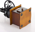 Burr Coffee Grinder, Vintage Style Wooden Hand Grinder, Classic French Press Coffee Mill With Brush