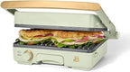 Panini Press Indoor Grill 1 2-in-1200W Non-Stick Removable Plates Sandwich Maker by Drew Barrymoree. (Sage Green)
