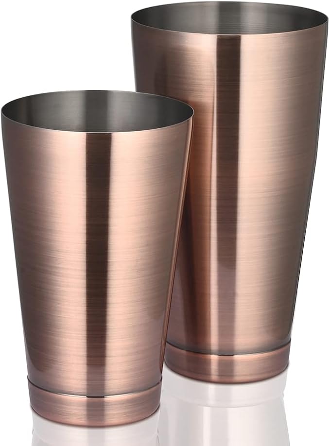 ETENS Boston Cocktail Shaker Antique Copper, Cocktail Shaker Tins Weighted, Bar Shaker Set Bartender Shakers for Bartending - Martini Shaker Stainless Steel Drink Mixer | Bar Tools Metal Shaking Tin