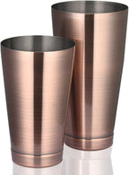 ETENS Boston Cocktail Shaker Antique Copper, Cocktail Shaker Tins Weighted, Bar Shaker Set Bartender Shakers for Bartending - Martini Shaker Stainless Steel Drink Mixer | Bar Tools Metal Shaking Tin