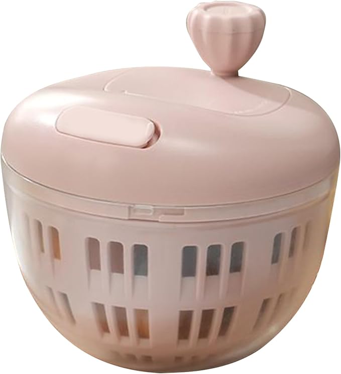 Salad Spinner - 800ML Lettuce Washer, Vegetable Dryer, Produce Cleaning Tool | Manual Salad Spinner with Colander Basket and Non Slip Base for Quick Water Removal, Kitchen Tool for Camping Picnic