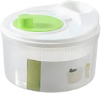 Salad Spinner,Vegetables Fruits Wash Bowl Large Capacity BPA Free Double Layer Detachable Manual Lettuce Spinner,Fruit and Vegetable Washer,Spin and Dry Salad Greens (Green)