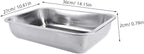 1Pc Multifunctional Stainless Steel Rectangular Plate Rustproof BBQ Plate for Toaster Oven Cookware