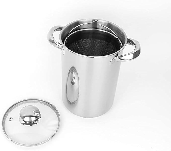 Asparagus Pot Stainless Steel Steamer Cooker with Basket and Lid Pasta 16cm 4L