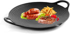 11.5 inch Korean BBQ Grill Pan, Cast Iron Griddle Pan for Indoor and Outdoor Cooking & Camping (11.5 inch)