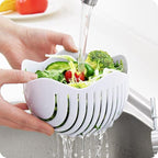 Quick Salad Maker Chopper Salad Cutter Bowl Swiftly Dice Fruits & Vegetables, BPA-Free Healthy Meals and Salads in Minutes Multi-functional (White)