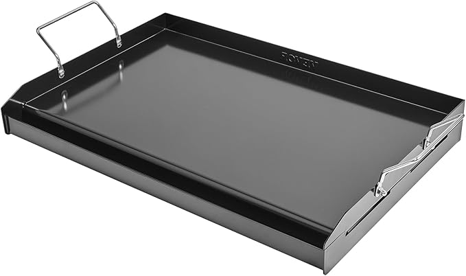 VEVOR Carbon Steel Griddle, 24x16 inch Universal Flat Top Rectangular Plate, Gas Grill Griddle for BBQ Grill, Teppanyaki, Portable Family Cookware with Handle, for Camping Tailgating Party