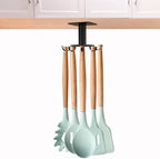 Aosome Under Cabinet Utensil Holder Hanger 360°Rotating Stainless Steel Kitchen Utensil Hanger 8 Hooks