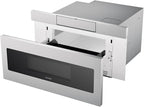 SHARP SMD3070ASY Microwave Drawer Oven, 30-inch, 1.2 Cubic Feet, 950 Watt, Concealed Angled Touch Control Panel with Digital LCD Display, Stainless Steel