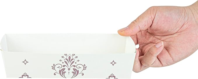 Restaurantware Baking Tray 100 Count 7.8 x 3.6 Inches 14 Ounce Disposable Paper Oven-Safe Baking Mold, Grease-Resistant Floral Design Beige Baking Molds for Cupcakes, Breads and Baking