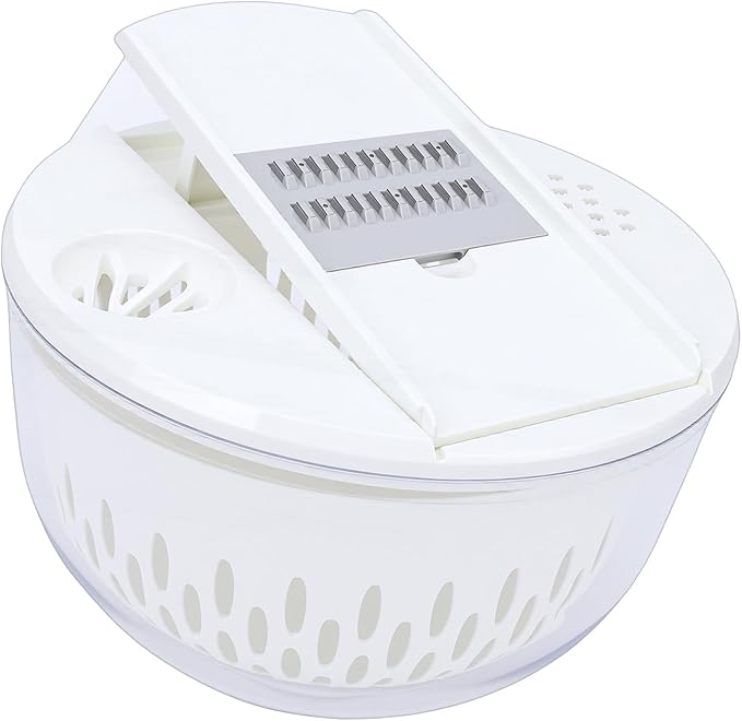Yosoo Health Gear Salad Spinner with 5 Blades, 4500ml Multifunctional Vegetable Fruit Washing Bowl, with Strainer, for Home Kitchen