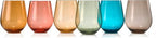 Khen European Style Shatterproof Tritan Stemless Wine Glasses, Acrylic Glass Drinkware, Unbreakable Colored, 6 - Set - BPA-free plastic, Reusable, Dishwasher Safe, All Purpose Glassware 15oz - (Muted)