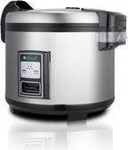 Commercial Rice Cooker 35 Cups Uncooked (70 Cups Cooked) with Stainless Steel Exterior,Large Rice & Grain Cooker for Restaurant,Double Protection,Silver