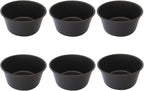 6PCS Carbon Steel Popover Pans, Nonstick Mini Yorkshire Pudding Pan, Muffin Cupcake Pans, Individual Egg Tart Molds, Baking Round Cake Cup - Black (3.1" x 1.4")