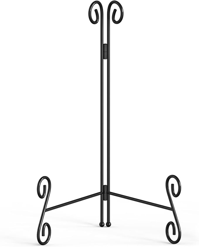 Easel Stand, 12 Inch Plate Stand, 1 Pack Metal Plate Holder for Display, Iron Plate Stands for Picture Frame Record Album Collectibles