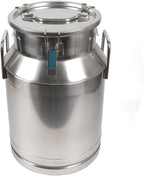 304 Stainless Steel Milk Can Large 12L-60L Capacity Milk Bucket Ice Buckets Bar Tools Wine Pail Bucket Milk Can Tote Jug with Sealed Lid Heavy Duty for Milk and Wine Liquid Storage (30L)
