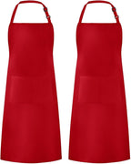 Syntus Apron for Men Women, Adjustable Cooking Kitchen Chef Aprons with 2 Pockets, Cotton/Polycotton/Polyester