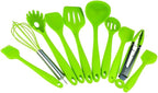 10pcs Silicone Utensils Set, Heat-Resistant, Non-Stick, Safety Health, Silicone Baking Kitchen Cooking Tool Sets (Green)