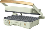Panini Press Indoor Grill 1 2-in-1200W Non-Stick Removable Plates Sandwich Maker by Drew Barrymoree. (Sage Green)