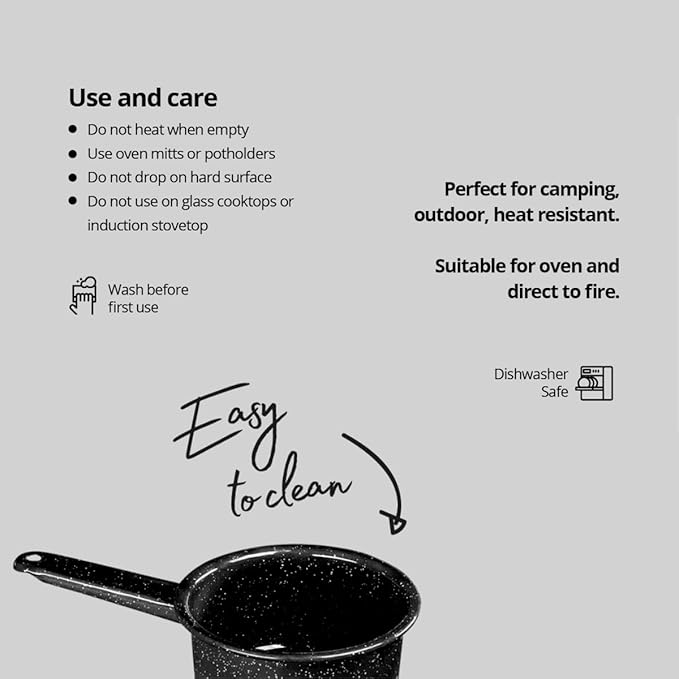 Granite Ware Non-Stick Saucepan Set with Steel Core, 1 & 2 Quart - Durable & Scratch-Resistant Pot for Soups and Sauces - Fast, Even Heating - Non-Toxic Cookware Essentials (Speckled Black)