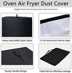 Heavy Duty French Door Air Fryer Toaster Oven Cover for Emeril Lagasse 26QT,15.75"Dx16.73"Wx13.8"H, 600D Oxford w/ 12μm Aluminum Foil, Waterproof Oil-Resistant Kitchen Appliance Dust Cover