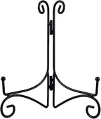 SVENJBB Black Metal Plate Stand, 12 Inch Display Holder, Small Plate Display Stand for Cookbook, Picture Frame, Photo, Decorative Items (1 Pack)