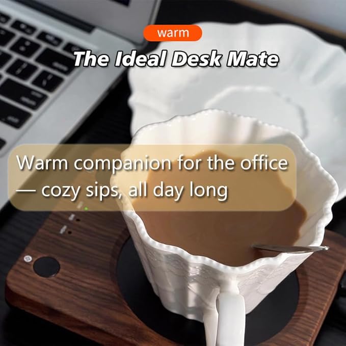 SEALON SLM03（Black 1-Pack）Coffee Mug Warmer for Desk, Electrie Coffee Cup Warmer with 3-Temp Settings, CupWarmer for Desk with Auto Shut Off After 4H Feature for Warming & Heating,Beverage, Milk, Tea
