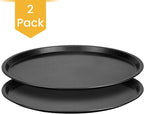 DecorRack 13 Inch Carbon Steel Pizza Pan, [Premium] Non-Stick Coating, Commercial Grade, Serving Tray, Heavy Duty Round Baking Tray for Oven Use (2 Pack)