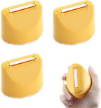 3Pcs Anti-splash Paring,Household Grater Planer Multi-Function Self-Stand Easy-Pouring Vegetable Slicer Storage Anti Splash Peeler Kitchen Peeling Tool (Yellow)