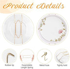 Bilillo 12 Pieces Invisible Wall Plate Hangers 6/8/10 Inches Wall Plate Hangers Stainless Steel Decorative with 12 Pieces Hook with Nails Suitable for 6-11 inch Decorative Antique and Arts(Gold)