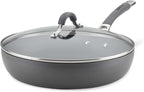 Circulon Radiance Deep Hard Anodized Nonstick Frying Pan /Skillet with Lid - 12 Inch, Gray