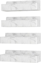 Mystozer Magnetic Spice Rack for Refrigerator, Kitchen Organizer and Storage Shelf, Marble(4 Pack)