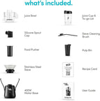 magic bullet Mini Juicer, Countertop Space-Saving, 2" Feed Chute for Fruits and Vegetables, 400W, 16oz Cup, Compact Design, Black, MBJ50100AK