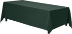 Gee Di Moda Rectangle Tablecloth - 90 x 132 Inch Hunter Green Table Cloth for 6 Foot Tables with Floor-Length Drop - Heavy Duty Washable Fabric for Holiday Party, Dinner, Weddings & Baby Shower