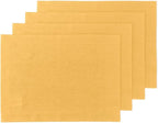 Solino Home Linen Placemats Set of 4 - Mustard Yellow Placemats 14 x 19 Inch - 100% Pure Linen Table Place Mats - Fete