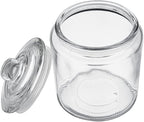 Restaurantware Vetri 0.2 Gallon Glass Storage Jar 1 Dishwashable Glass Cookie Jar - Airtight Seal Wide Opening Clear Glass Candy Jar Knob Handle Lid For Kitchen Laundry Or Storage