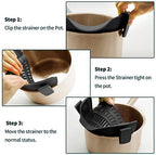 AUOON Clip on Strainer for Pots and Pans - Silicone Food Strainer for Draining Pasta, Spaghetti, Noodles, Fruits, Vegetables, Grease, Ground Beef (Almond Rose)