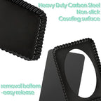 Rectangular Pie Pan Nonstick Tart Pan With Removable Bottom Heavy Duty Carbon Steel Fluted Quiche Pan Tart Mold for Baking Mousse Cakes Dessert,12.2 x 1.2-Inch