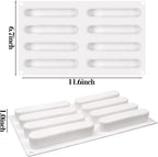 Ellipse Puff Silicone Molds, 3D Silicone Pastry Molds, Eclair Mousse Cake Baking Mold for Cake Decoration Candy Chocolate Truffle French Dessert Jelly Pudding (8-Cavity)